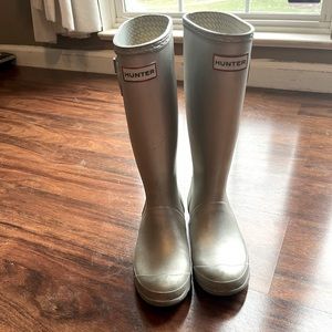 Tall Silver Hunter Boots